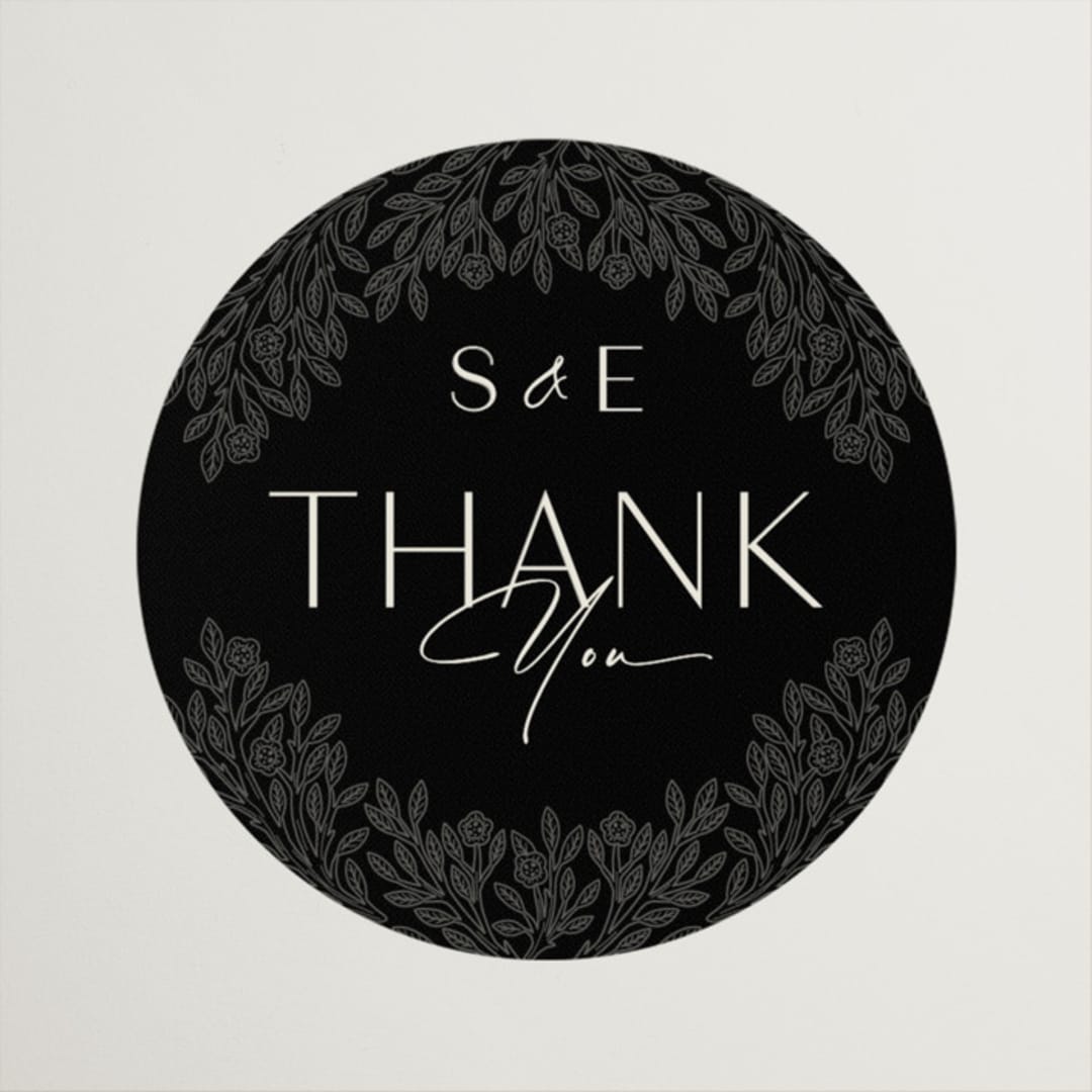 "Heirloom Branches" - Wedding Favor Stickers in Midnight by GeekInk Design - Front