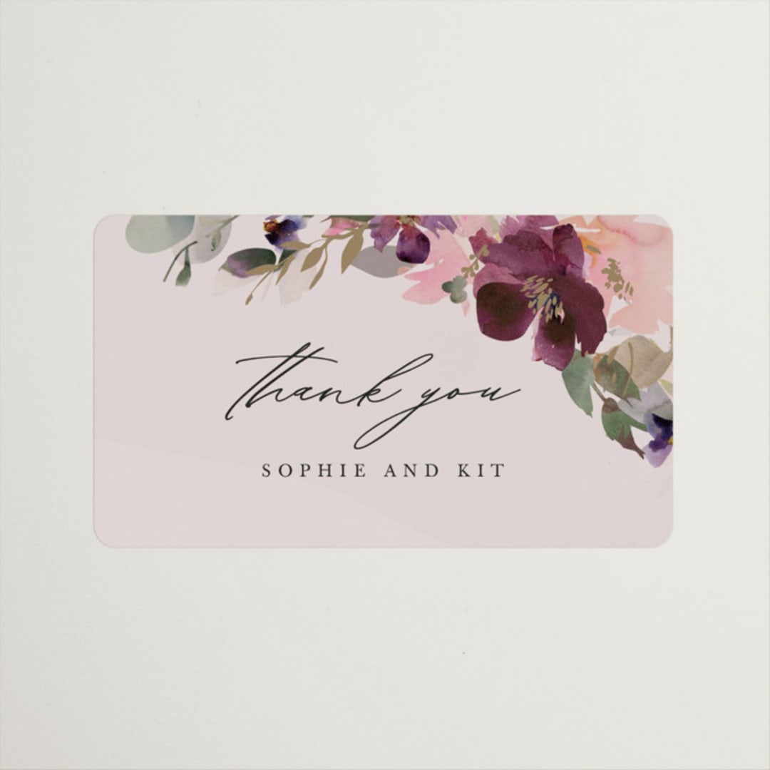 "Fleur" - Wedding Favor Stickers in Blush by Lori Wemple - Front