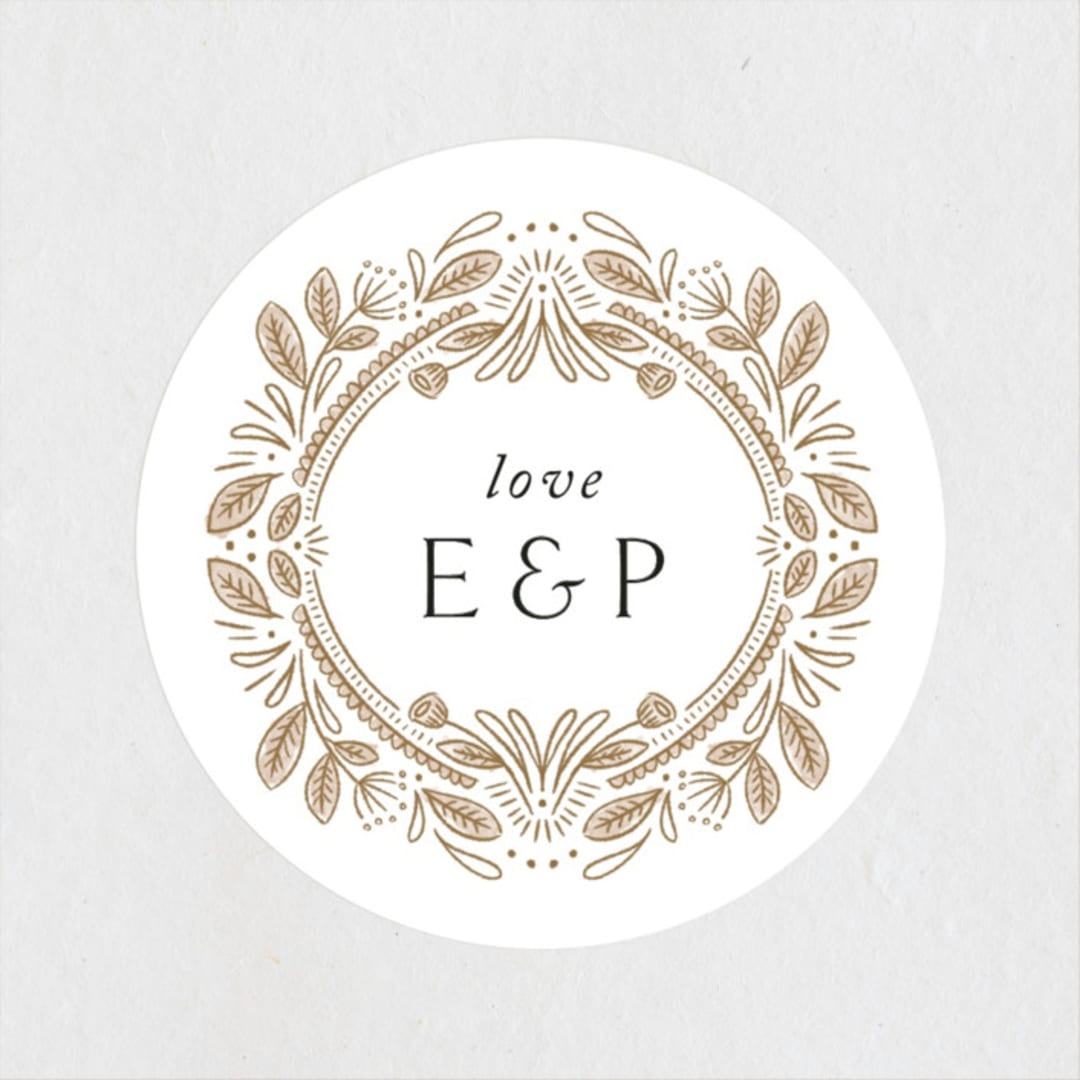 "charmed" - Wedding Favor Stickers in Honey by Jen Owens - Front