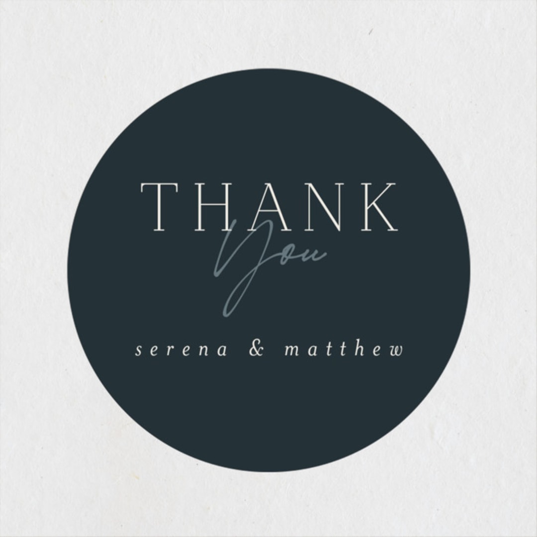 "Modern Traditionalist" - Wedding Favor Stickers in Butterscotch by Morgan Kendall - Front