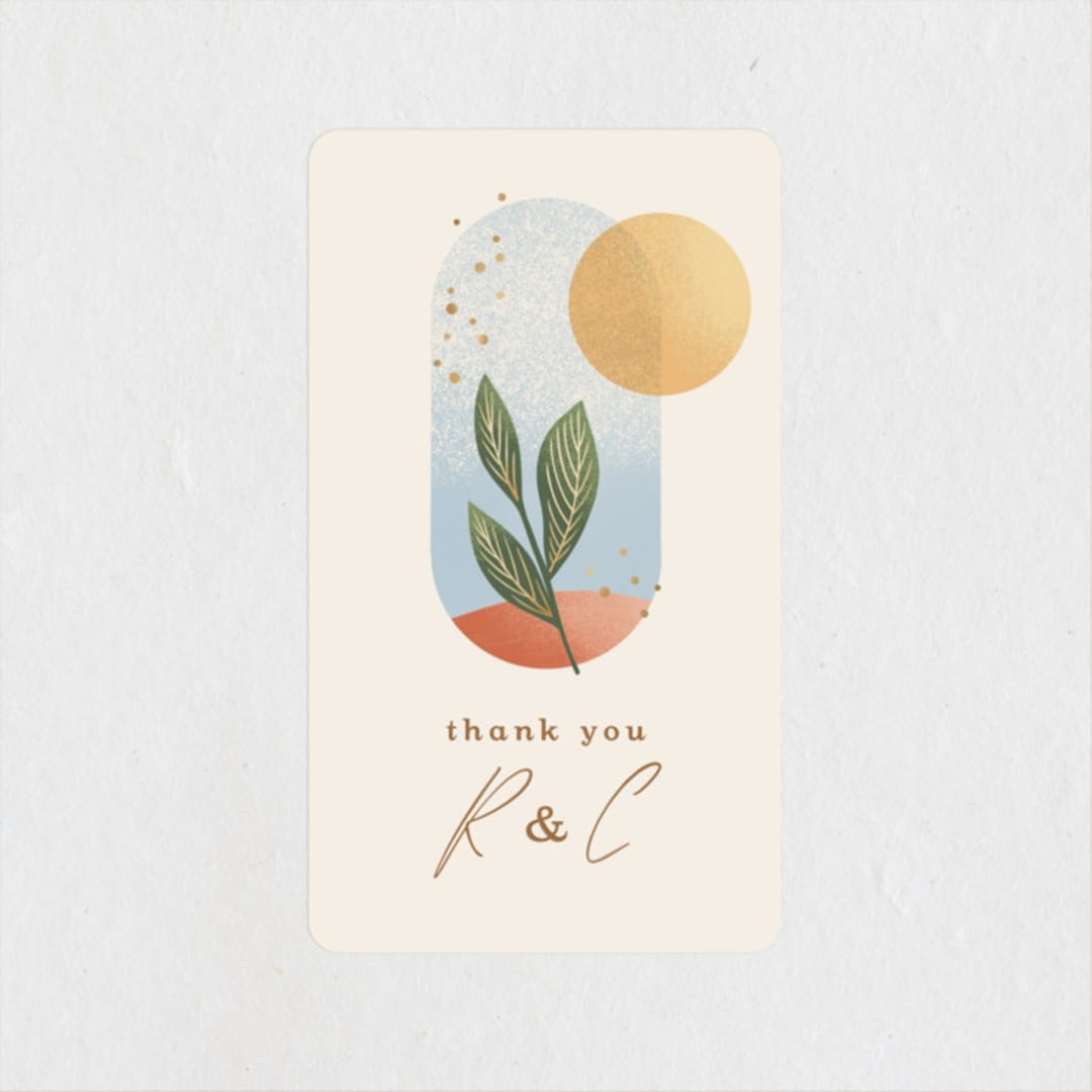 "Essence" - Wedding Favor Stickers in Ivory by Laura Bolter - Front
