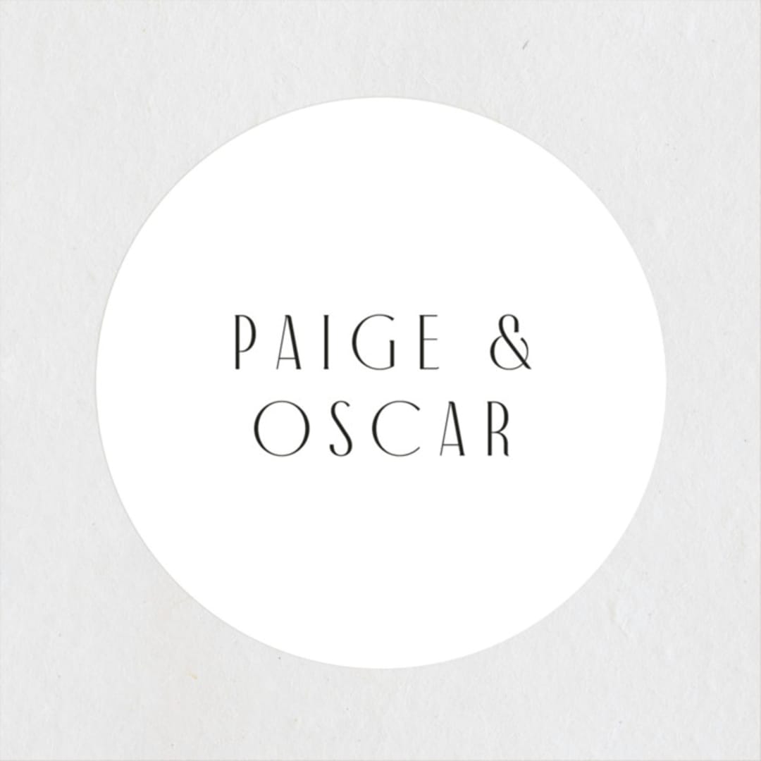 "Arcadia" - Wedding Favor Stickers in Onyx by Jennifer Wick - Front