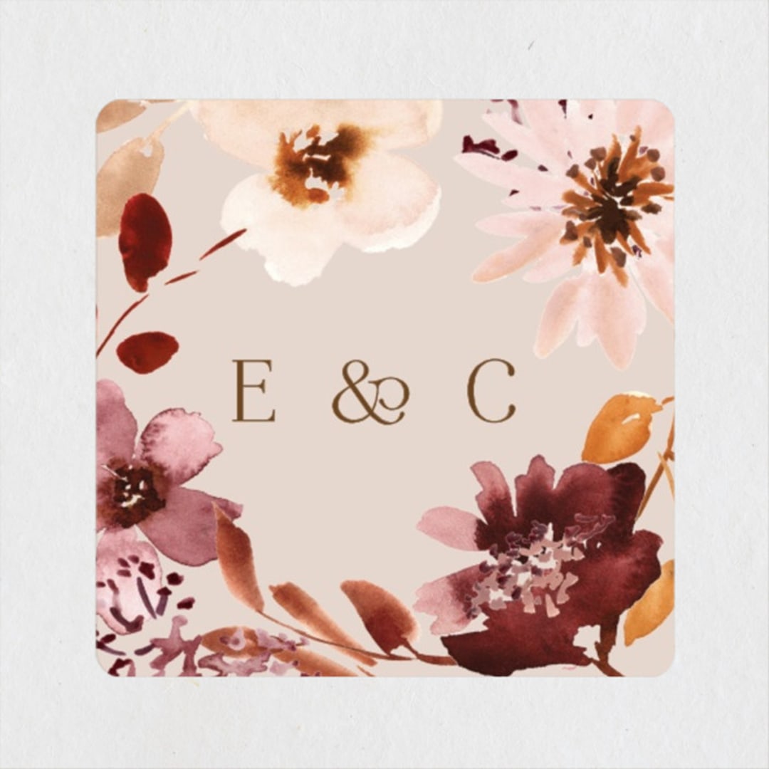 "Love Garden" - Wedding Favor Stickers in Potpourri by Petra Kern - Front