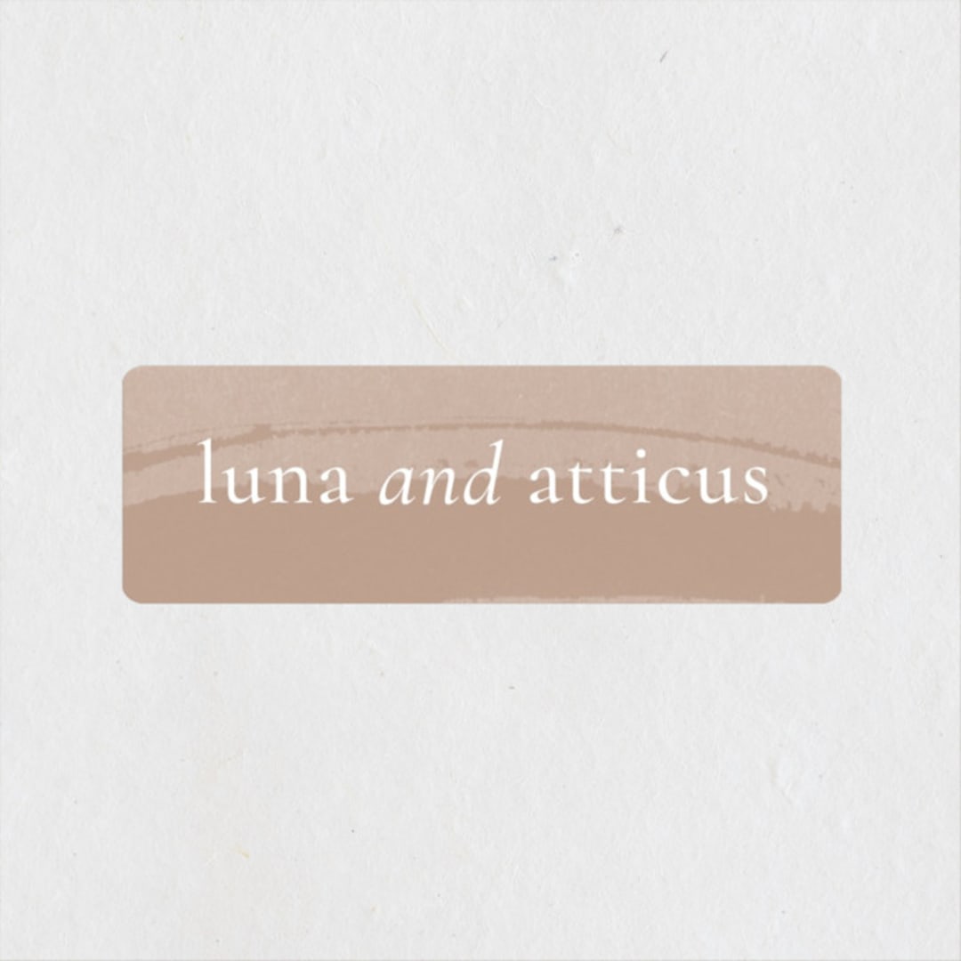 "Luna" - Wedding Favor Stickers in Latte by Blustery August - Front