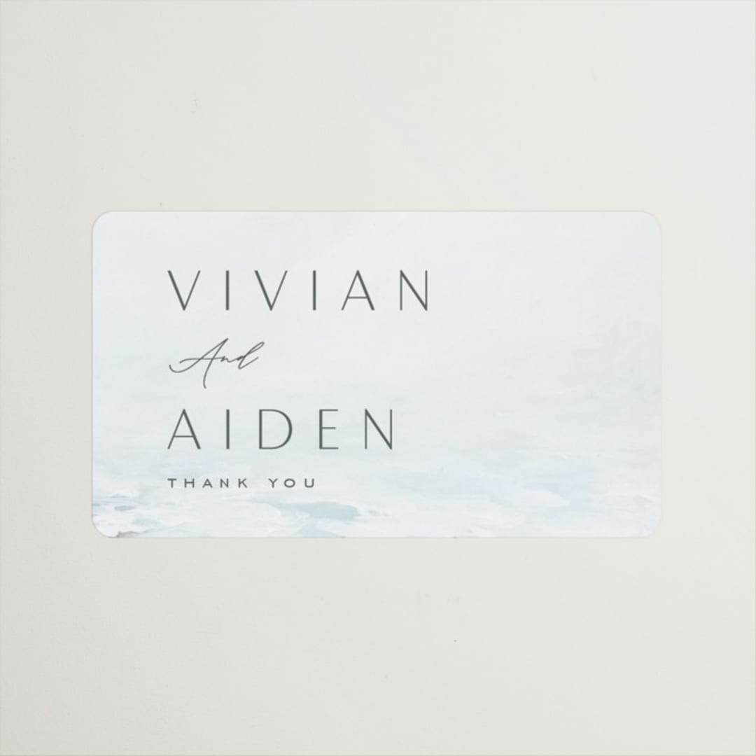 "At Sea" - Wedding Favor Stickers in Sky by Nicoletta Savod - Front