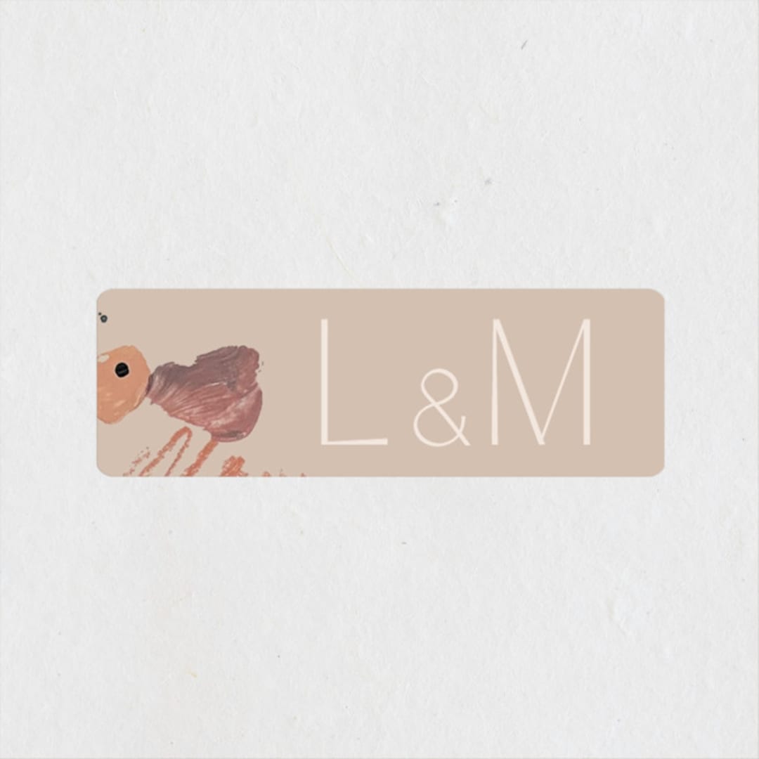 "Painted Sands" - Wedding Favor Stickers in Terracotta by Chelsea Petaja - Front