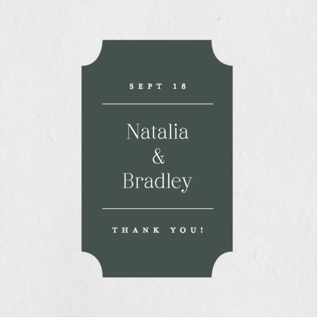 "Swanky" - Wedding Favor Stickers in Forest by Carolyn Nicks - Front