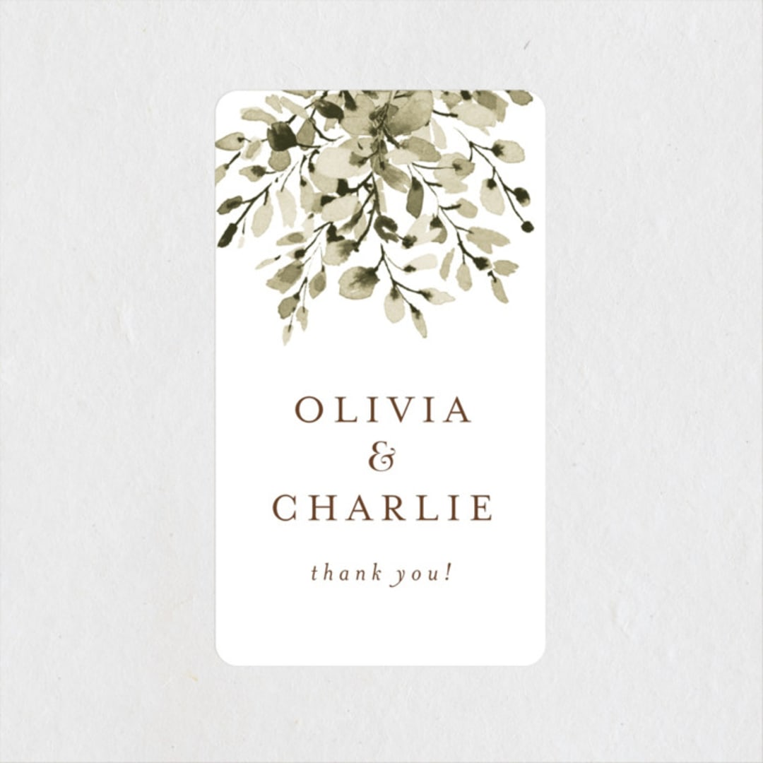 "Wedding Fields" - Wedding Favor Stickers in Fern by Chris Griffith - Front