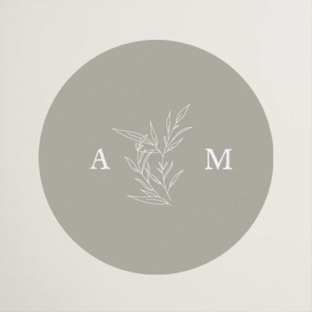 "Initial" - Wedding Favor Stickers in Pearl by Jennifer Postorino - Front