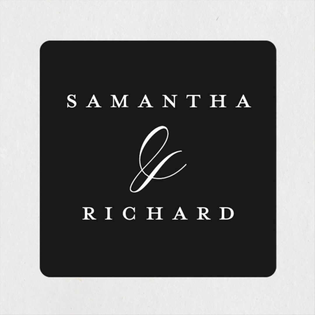 "whimsical ampersand" - Wedding Favor Stickers in Black Tie by Laura Hamm - Front
