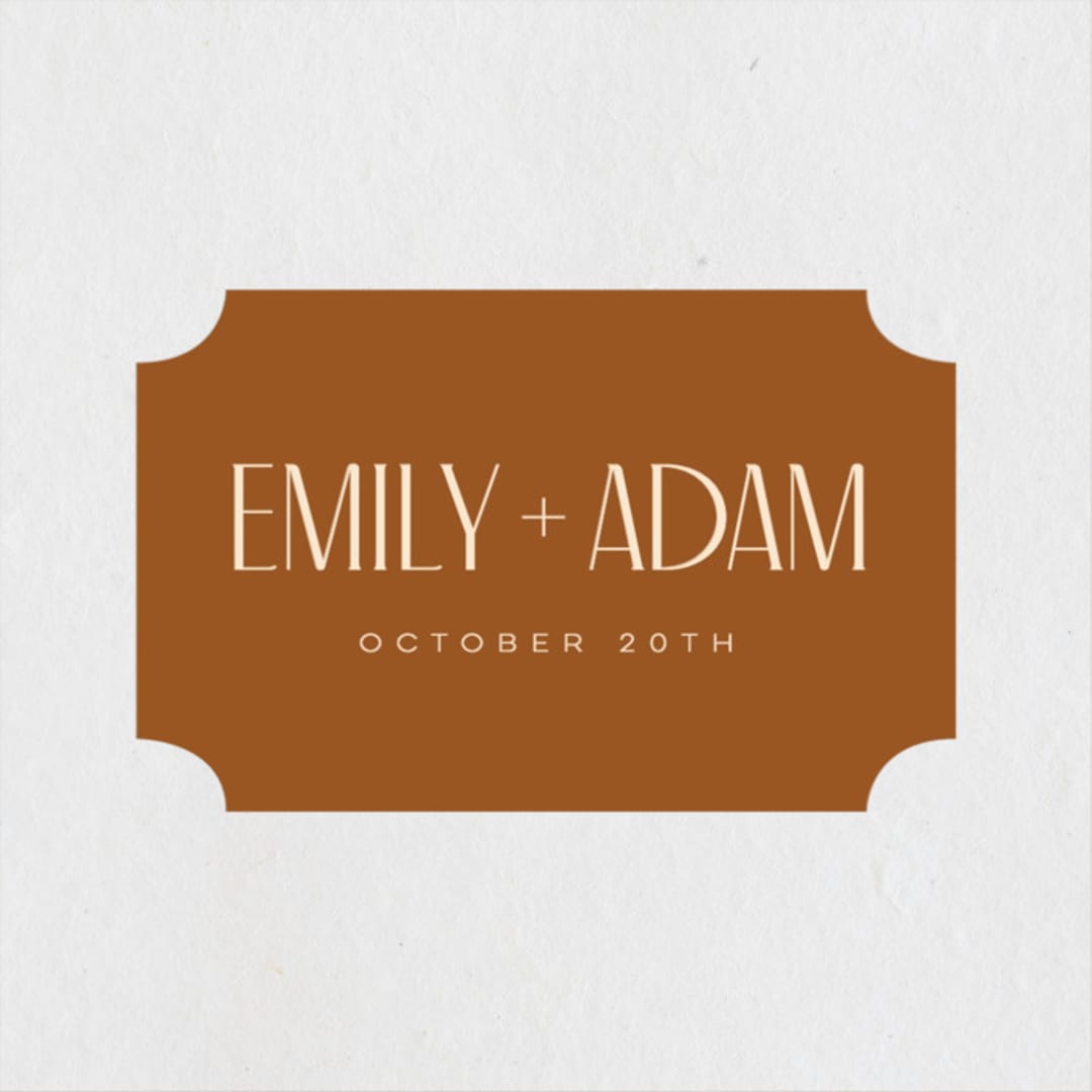 "Classic Touch" - Wedding Favor Stickers in Rust by April Astudillo - Front