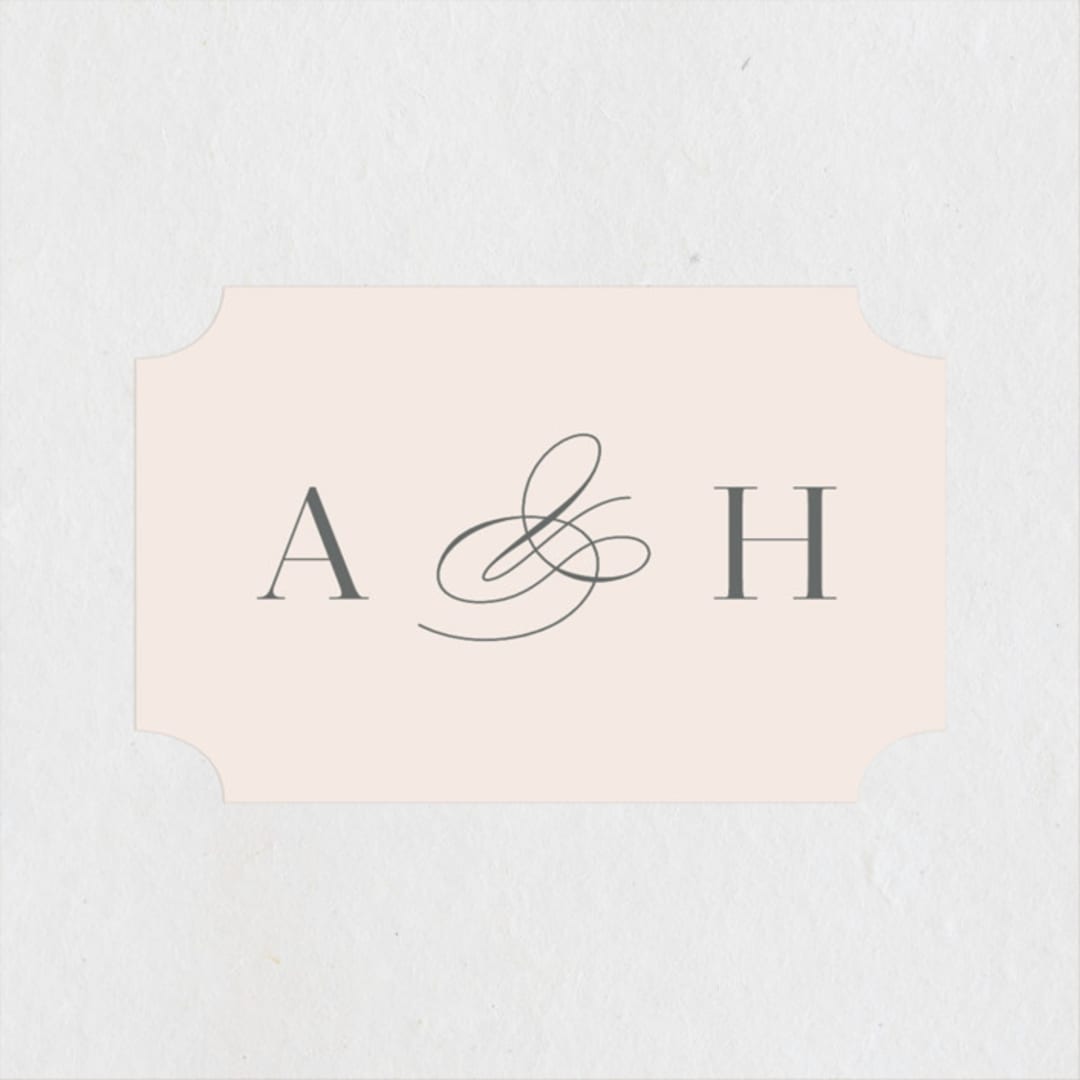 "Anson" - Wedding Favor Stickers in Latte by Kristie Kern - Front