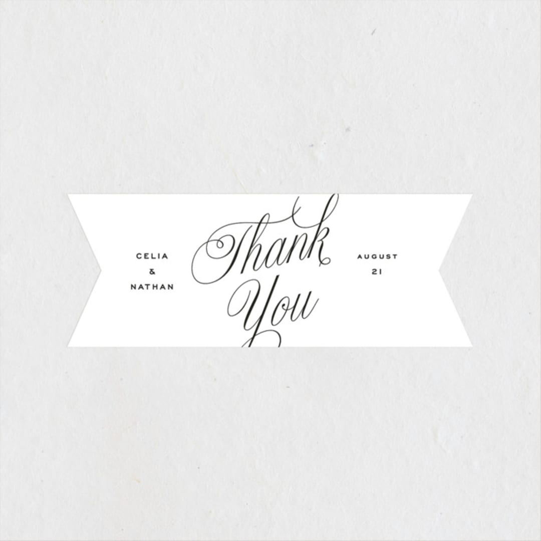 "Stacked Script" - Wedding Favor Stickers in Classic by Olivia Kanaley Inman - Front