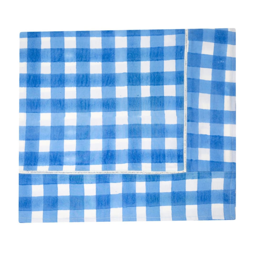 Watercolor Tablecloth, Blue, 80" x 112"
