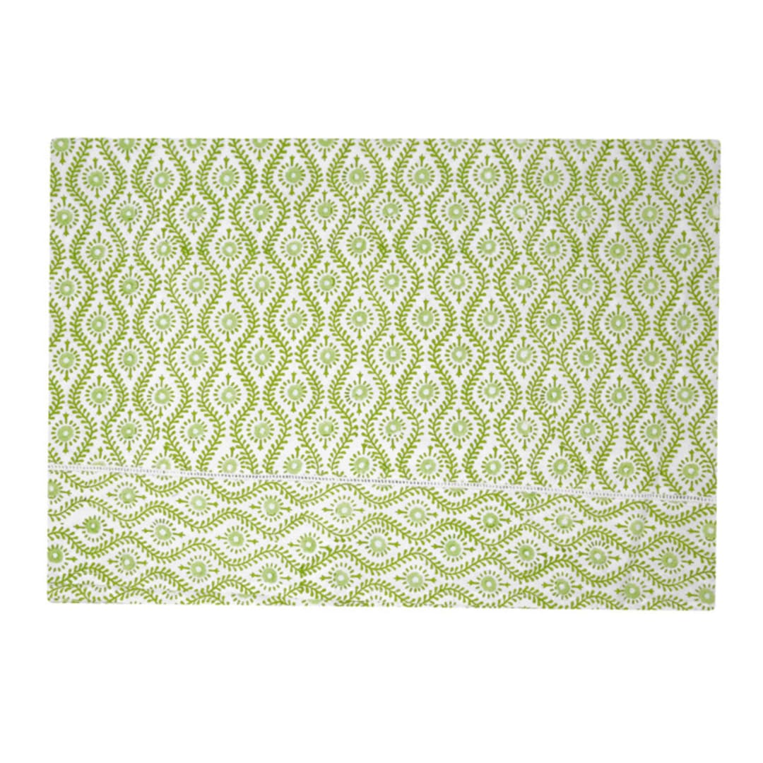 "Caliza Tablecloth, Green, 80" x 120"" - Tablecloths in multicolor by Jenny Roberts