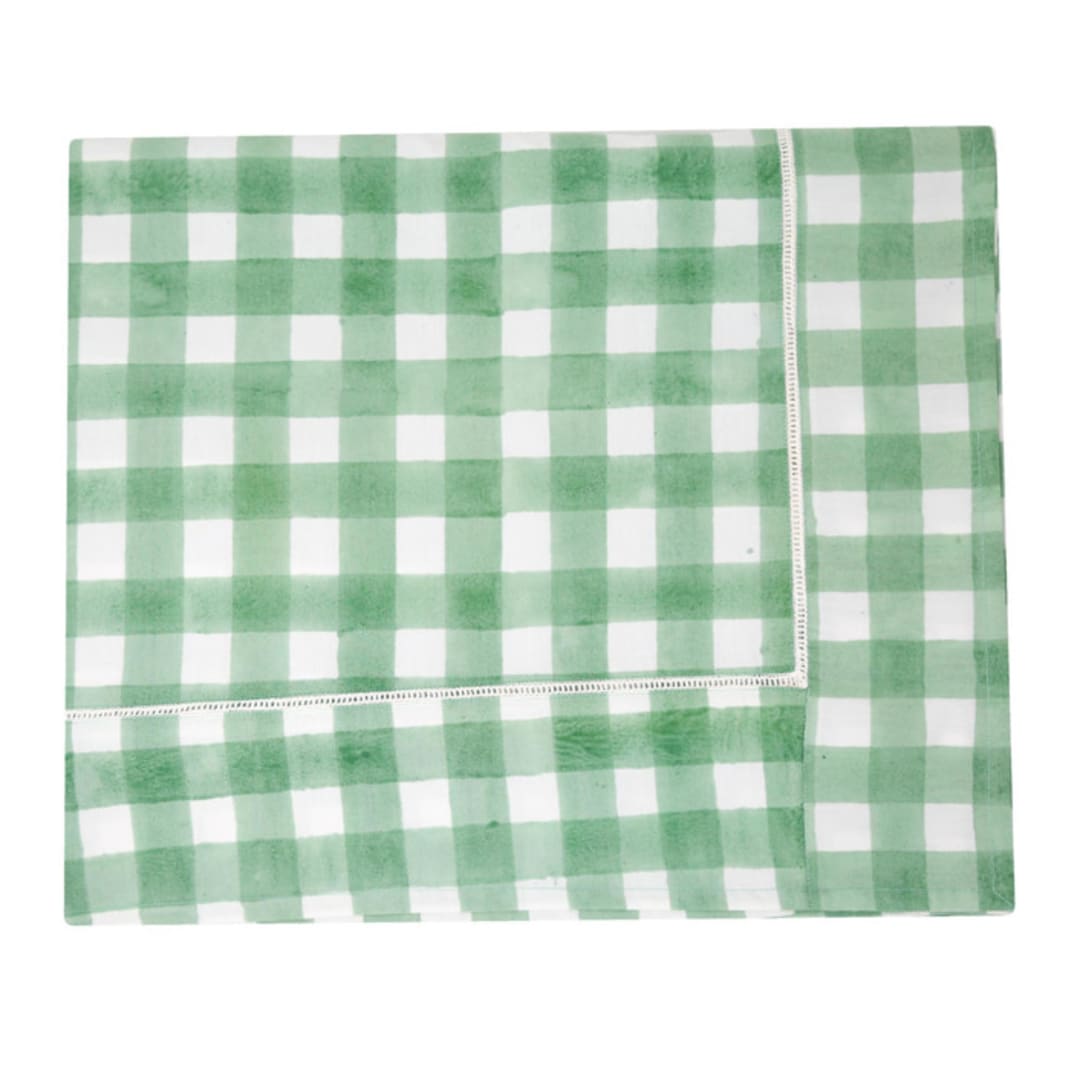 "Watercolor Tablecloth, Green, 80" x 112"" - Tablecloths in pink by Jenny Roberts