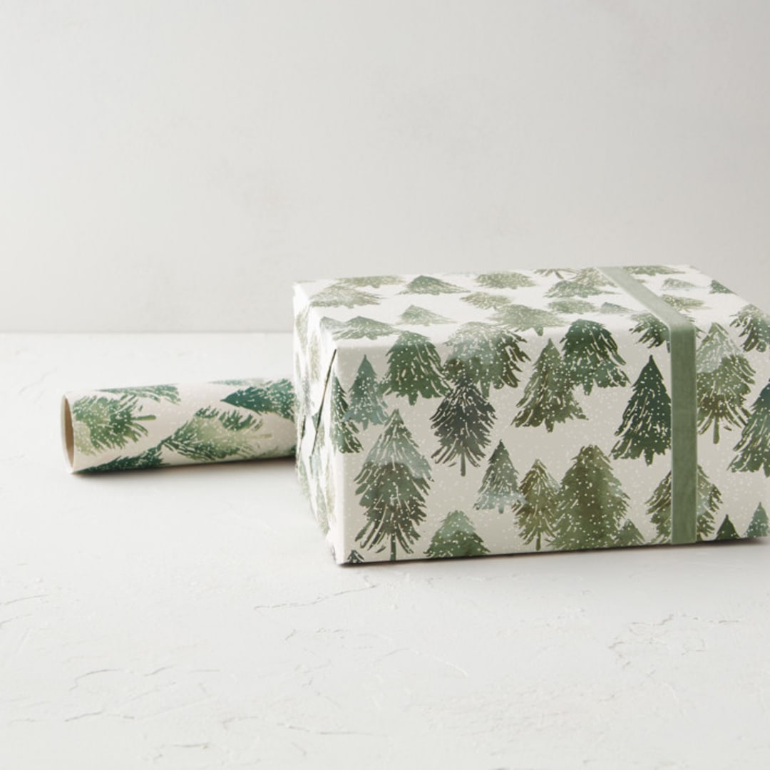 "Snowy Forest" - Wrapping Paper Roll in Spruce by Creo Study