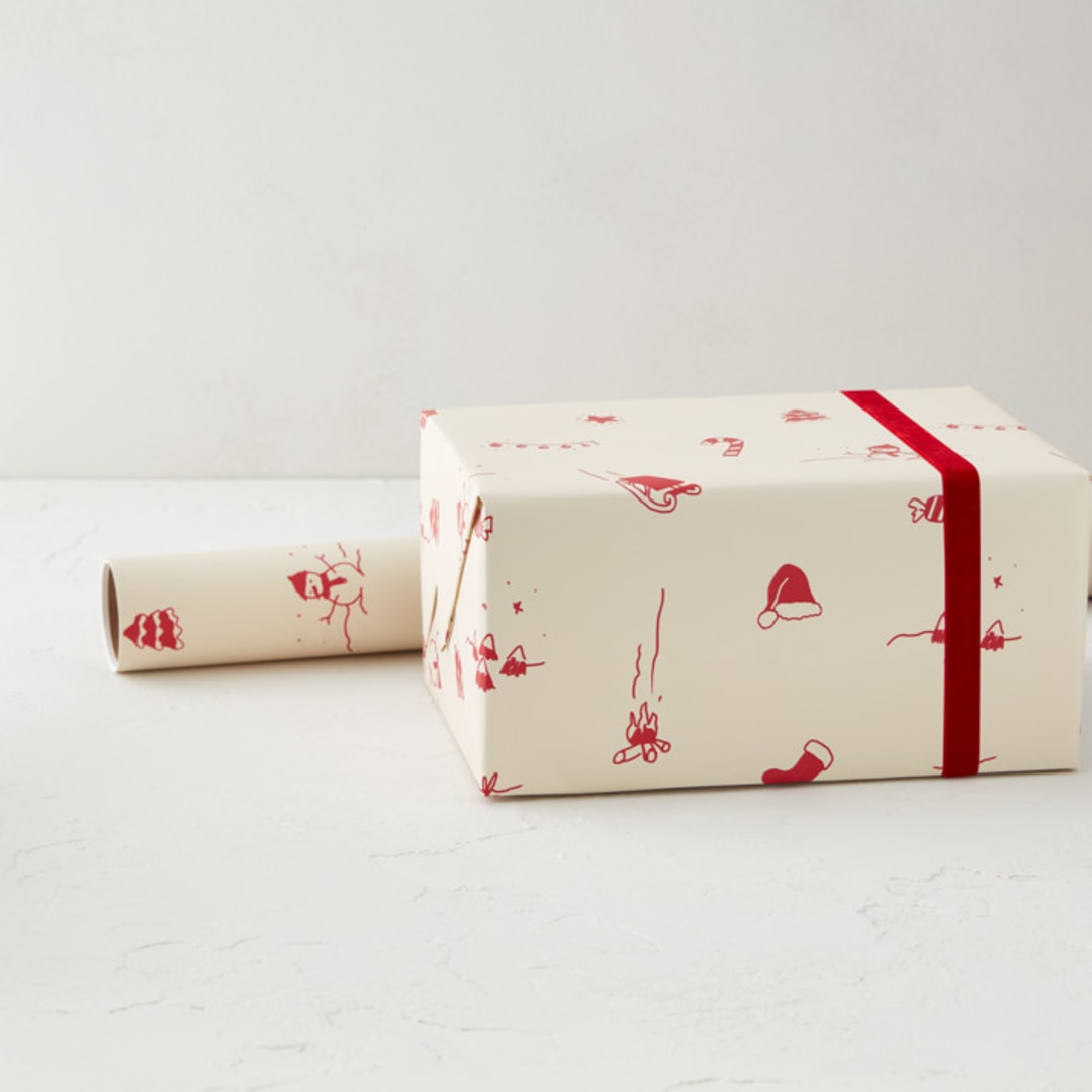 "Vintage Illustration" - Wrapping Paper Roll in Eggnog by Roseanne Kenny