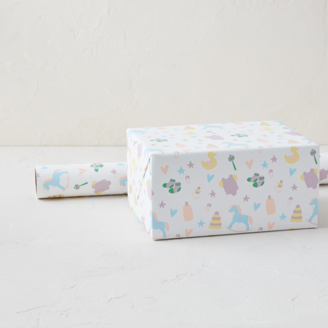 "Baby's Trinkets" - Wrapping Paper Roll in Pastels by Chelsea Petaja