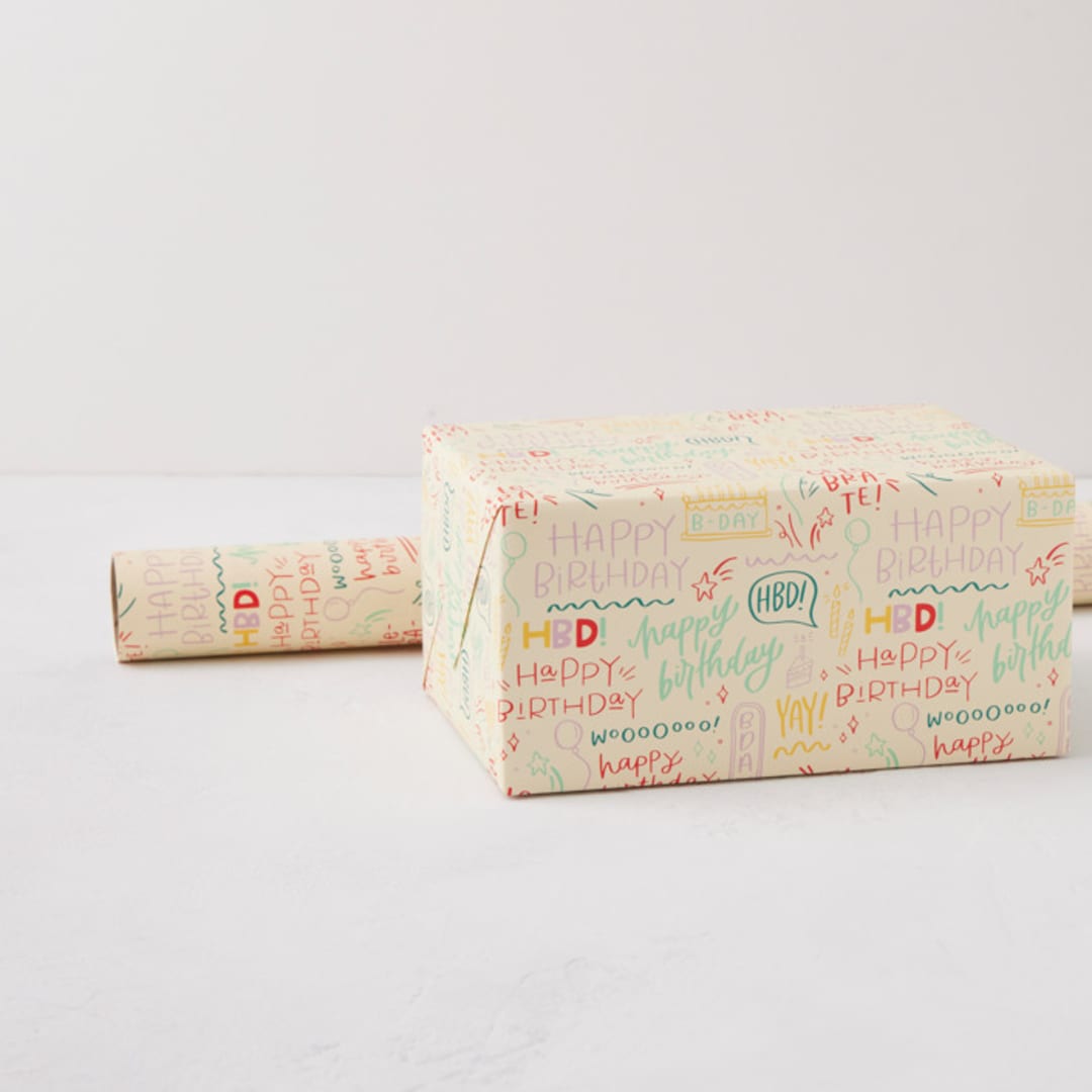 "Birthday Doodles" - Wrapping Paper Roll in Celebrate by Olivia Goree