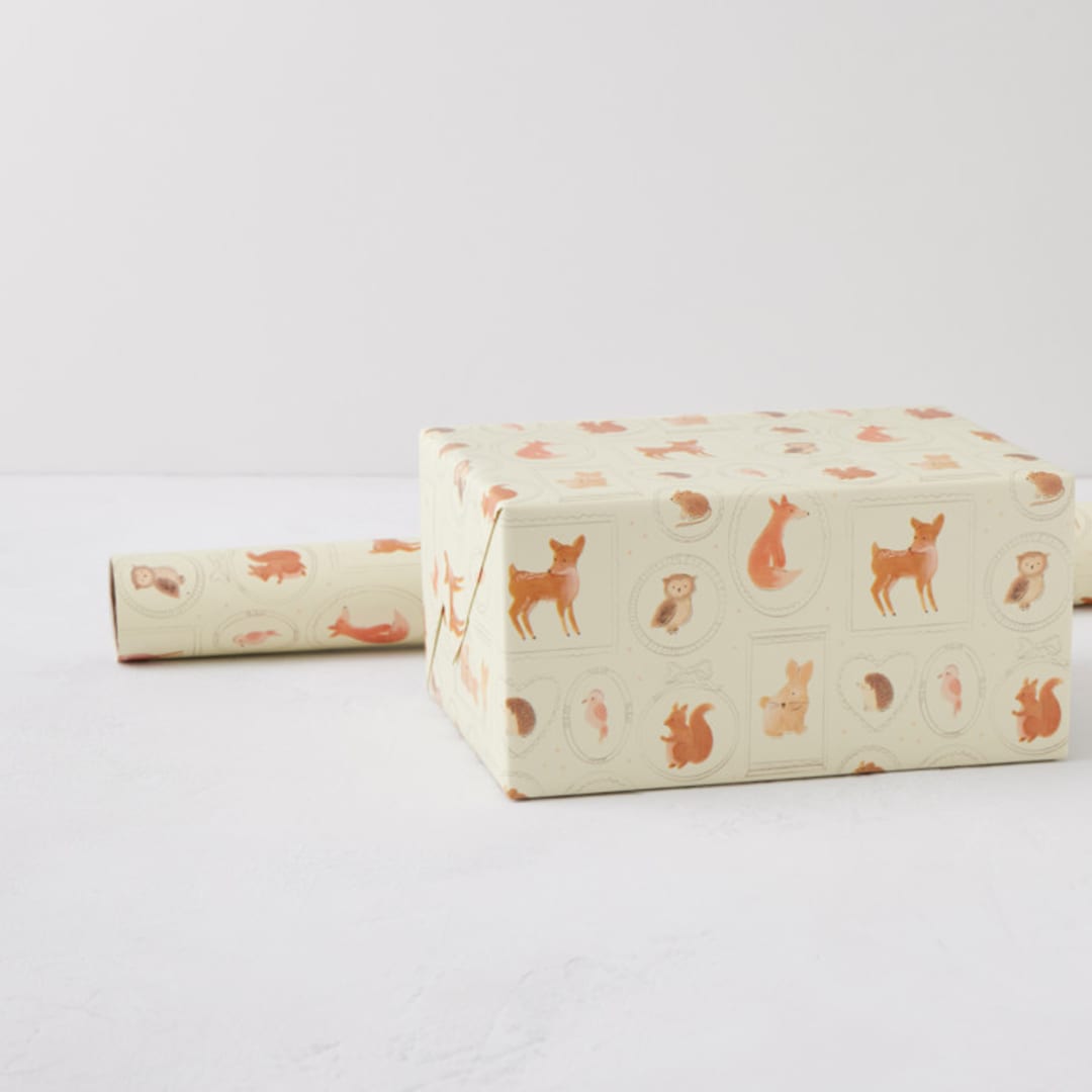 "Woodland animal frame" - Wrapping Paper Roll in Woodland by Creo Study