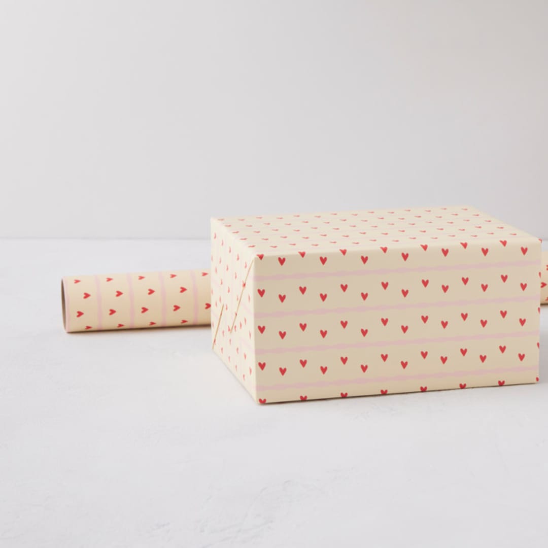 "A Little Love" - Wrapping Paper Roll in Bubblegum by Tina Faselli