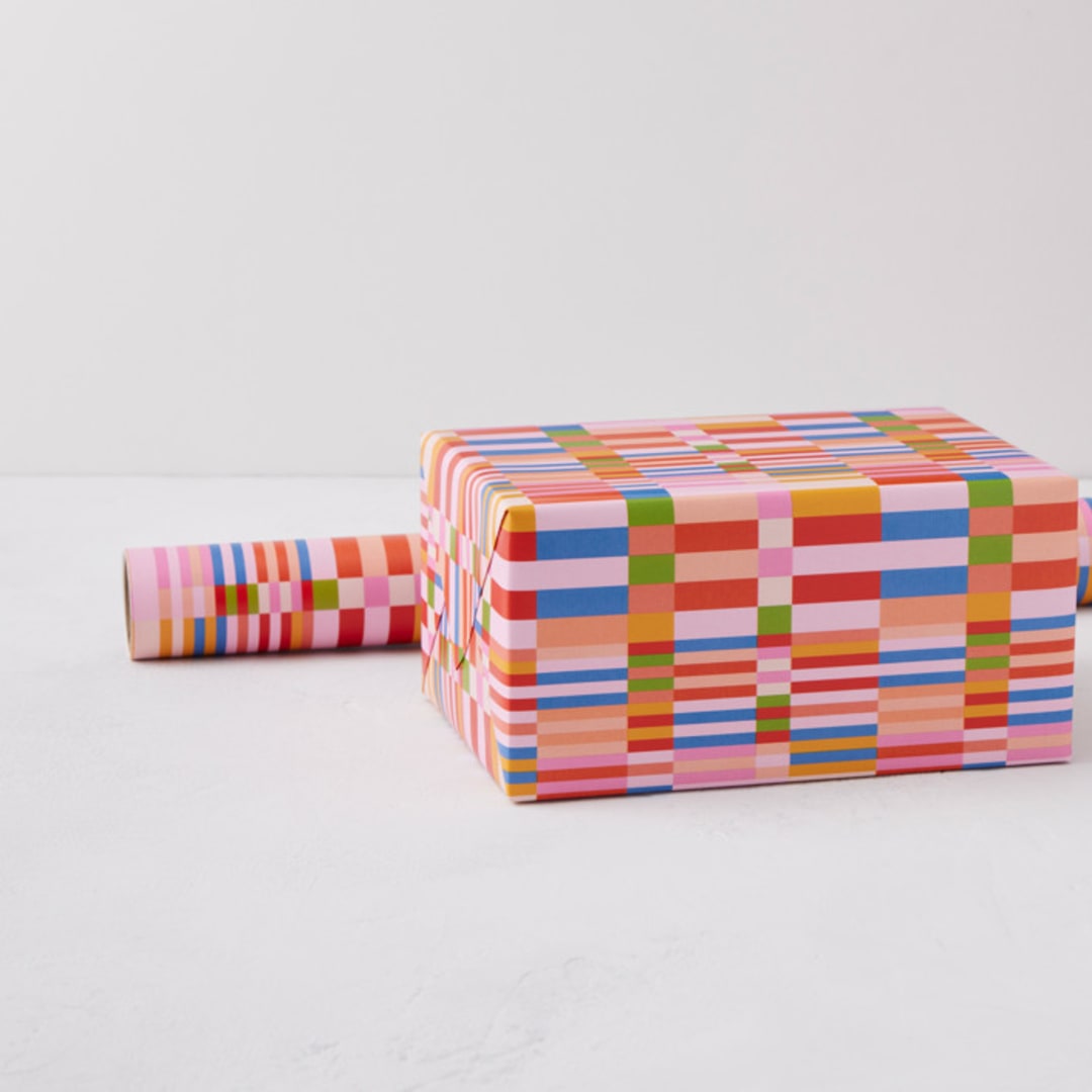 "COLOURFUL KILIM" - Wrapping Paper Roll in Sunrise by Dominique Vari