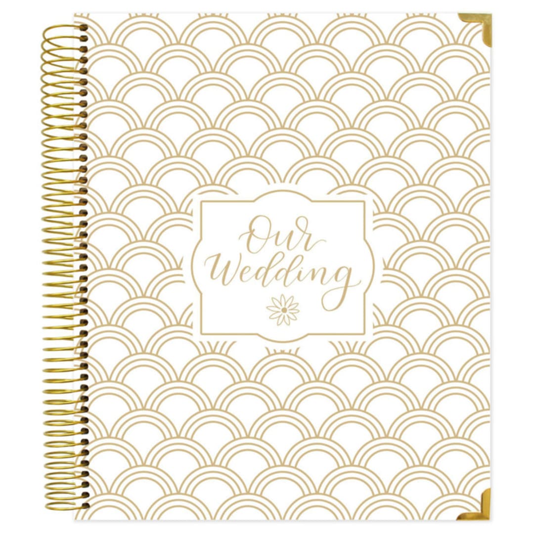 "Gold Scallops Wedding Planner" - Wedding Planners in beige by bloom Daily Planners