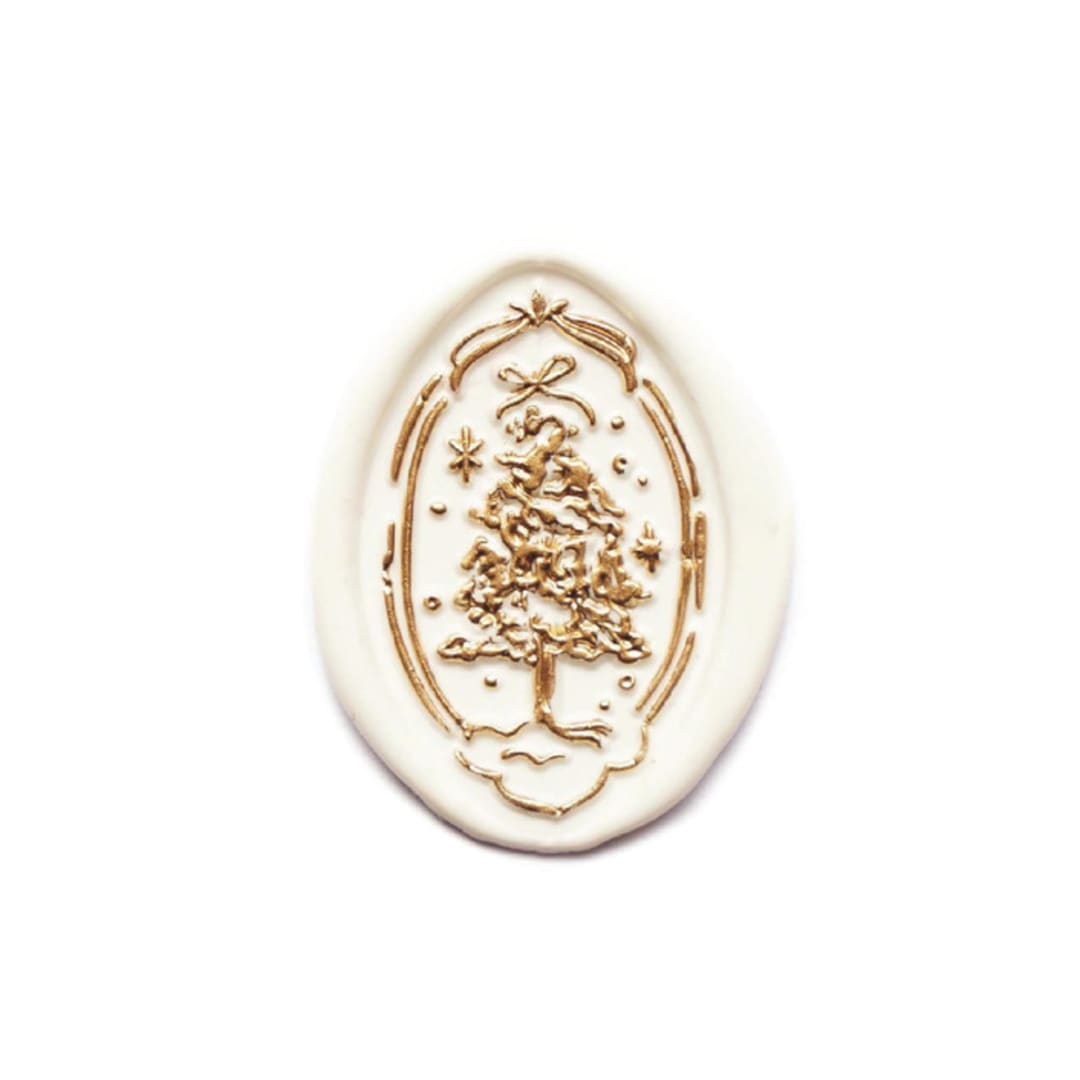 "Snowy Christmas Wax Seal Stamp" - Wax Seal Stamps in gold by misterrobinson
