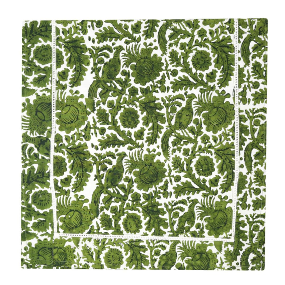 "Bird of Paradise Table Runner, 18" x 108"" - Runners in white by Jenny Roberts