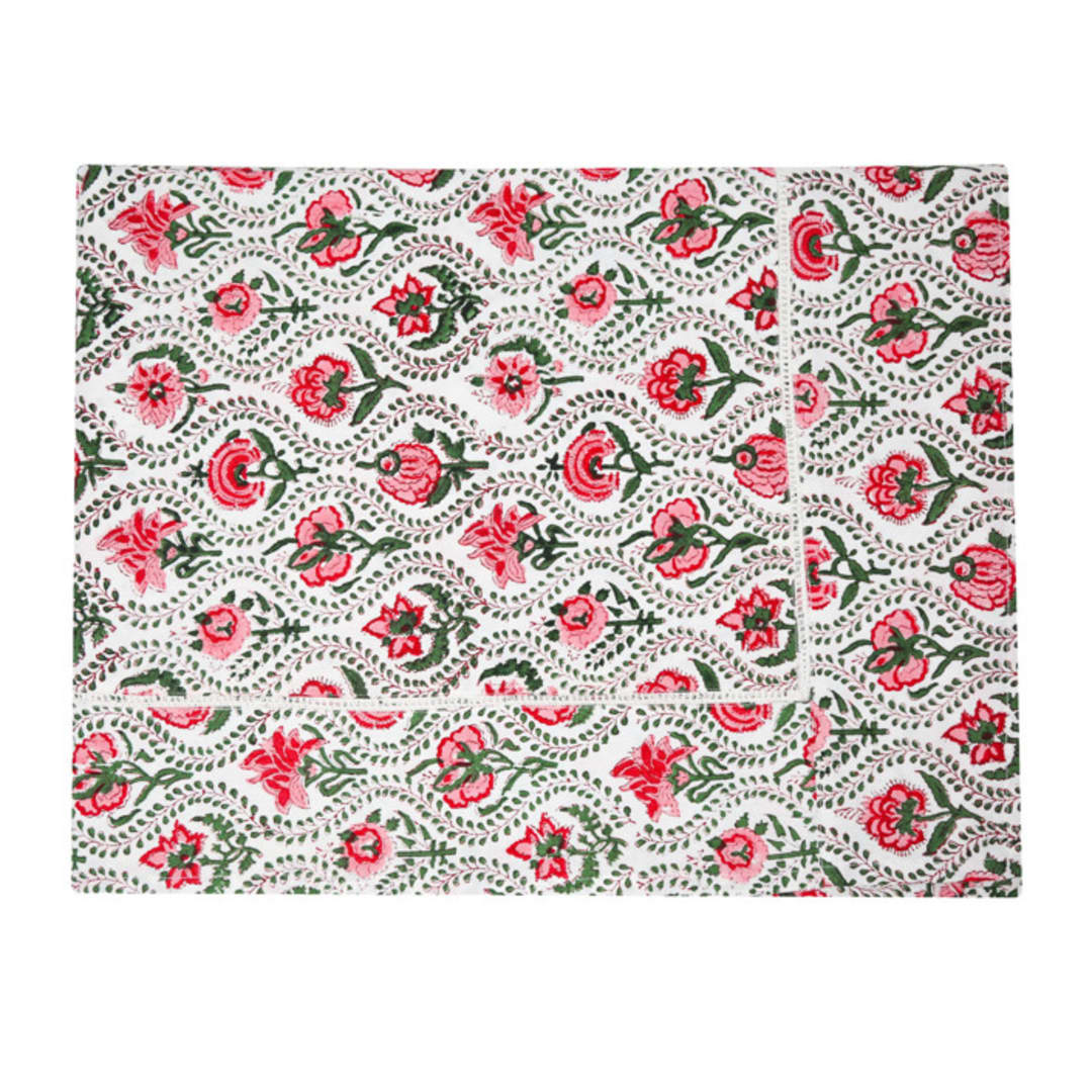"Plumeria Table Runner" - Runners in blue by Jenny Roberts