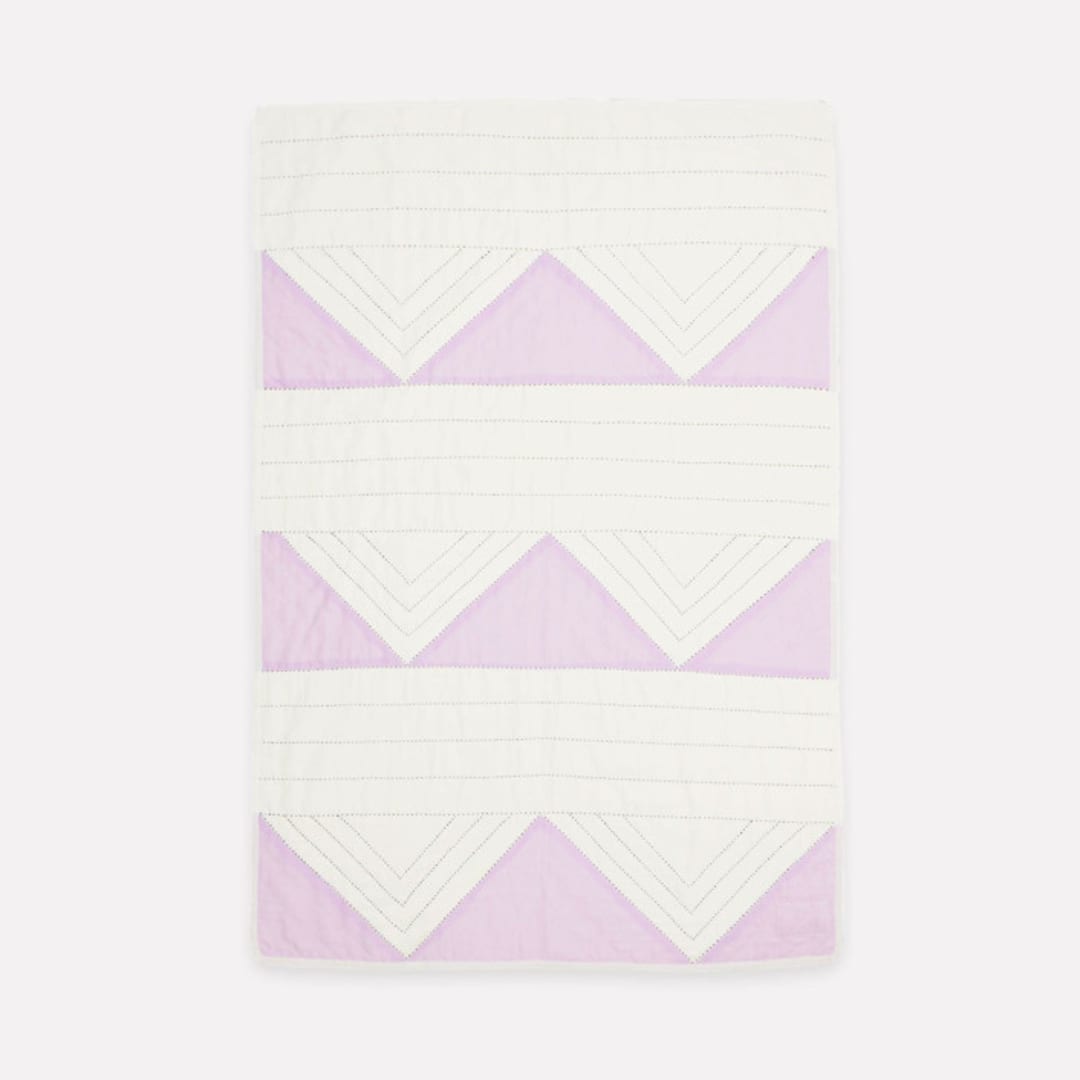 Small Triangle Quilt Throw - Lilac