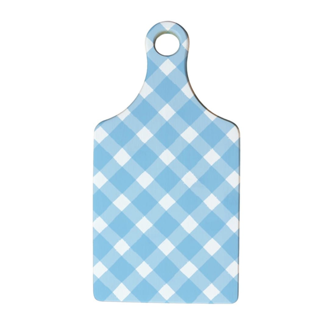 "Serving Board w/Handle - Gingham Blue" - Cheese Boards in blue by Clairebella