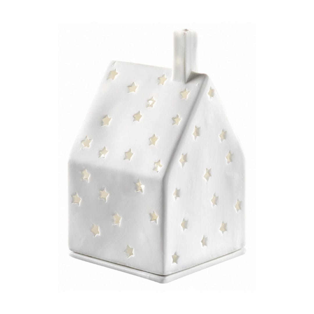 "Village House - Stars - 3.9"" - Christmas Decorations in white by Räder Designs