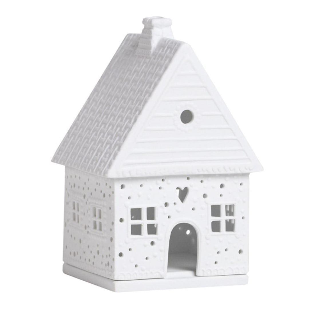"Village House - Gingerbread House Small - 5.5"" - Christmas Decorations in white by Räder Designs