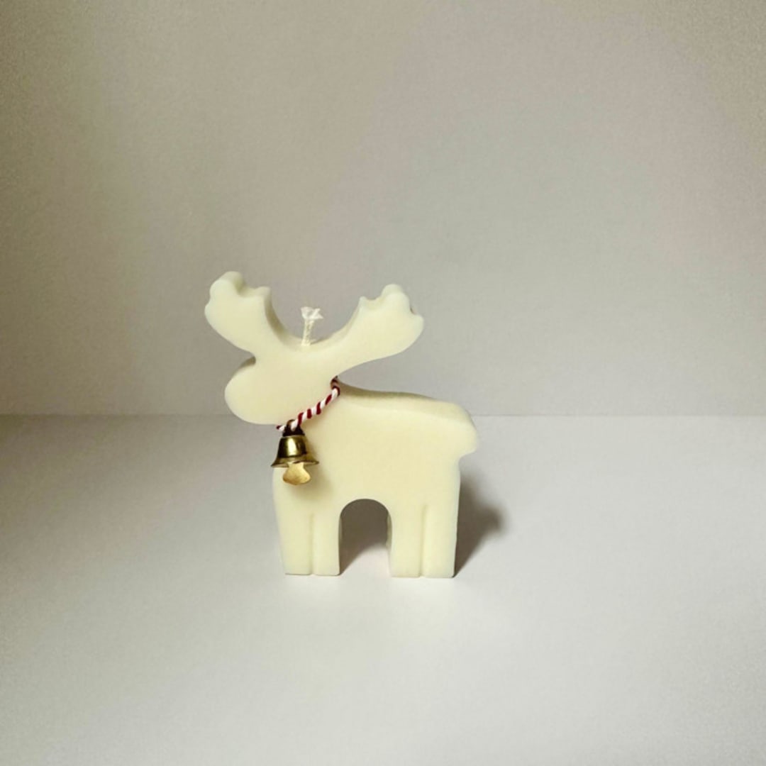"White Reindeer Candle" - Christmas Decorations in white by Over By The Moon