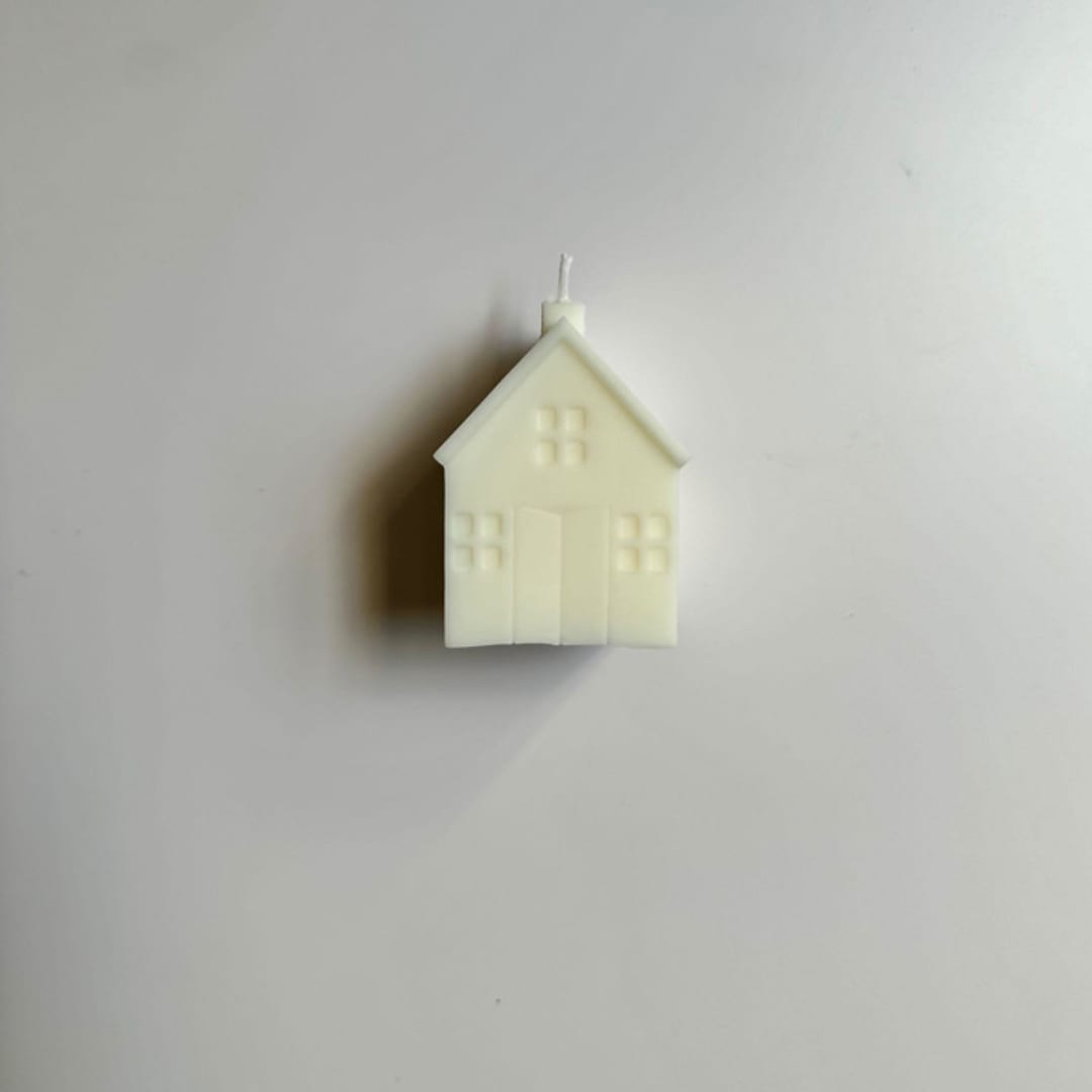 "Short White House Candle" - Christmas Decorations in white by Over By The Moon