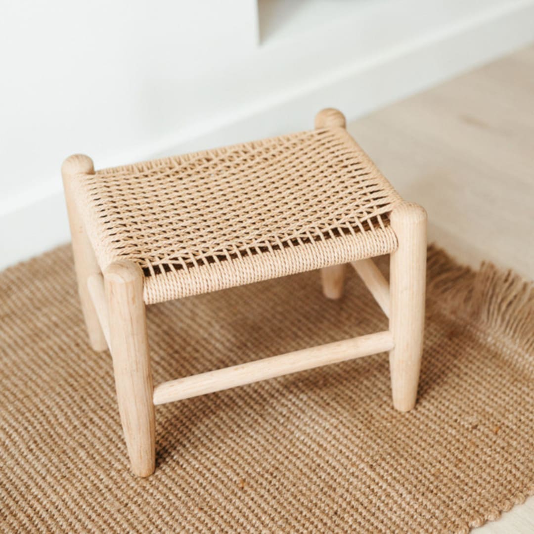 "The Danish Cord Footstool" - Kids Stools in beige by Millstream Home
