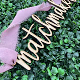 "Matchmaker i - Chair Sign | Birch Wood" - Aisle and Chair Decor in natural by The Crazy Bunny Lady