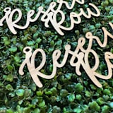 "Reserved Row ii - SET of Two Signs | Birch Wood" - Aisle and Chair Decor in natural by The Crazy Bunny Lady