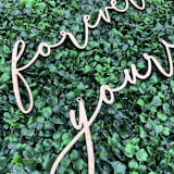 "Forever + Yours Chair Decor | Birch Wood" - Aisle and Chair Decor in natural by The Crazy Bunny Lady