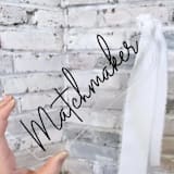 "Matchmaker Sign | Acrylic with Black Font" - Aisle and Chair Decor in clear by The Crazy Bunny Lady