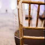 "Reserved Row SET of TWO Signs | Acrylic With Gold Font" - Aisle and Chair Decor in clear by The Crazy Bunny Lady