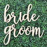 "Bride + Groom I - Chair Decor | Birch Wood" - Aisle and Chair Decor in natural by The Crazy Bunny Lady