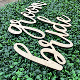"Bride + Groom I - Chair Decor | Birch Wood" - Aisle and Chair Decor in natural by The Crazy Bunny Lady