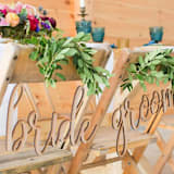 "Bride + Groom I - Chair Decor | Birch Wood" - Aisle and Chair Decor in natural by The Crazy Bunny Lady