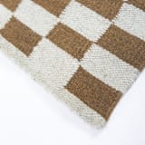 "Zapotec Umber and Ivory Checkered Rug, Size 2'x3'" - Accent Rugs in brown by Archive New York