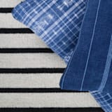 "Zapotec Black and Ivory Striped Rug #2, Size 2'x3'" - Accent Rugs in black by Archive New York