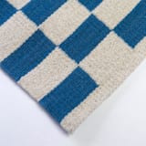 "Zapotec Blue and Ivory Checkered Rug, Size 2'x3'" - Accent Rugs in blue by Archive New York