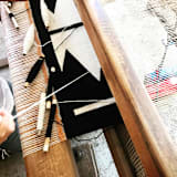 "Zapotec Black and Ivory Rug #5, Size 2'x3'" - Accent Rugs in black by Archive New York